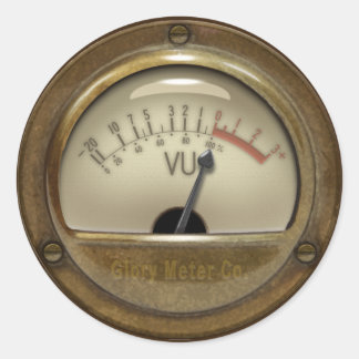 Sound Engineer & DJ Steampunk VU Metre Design Classic Round Sticker