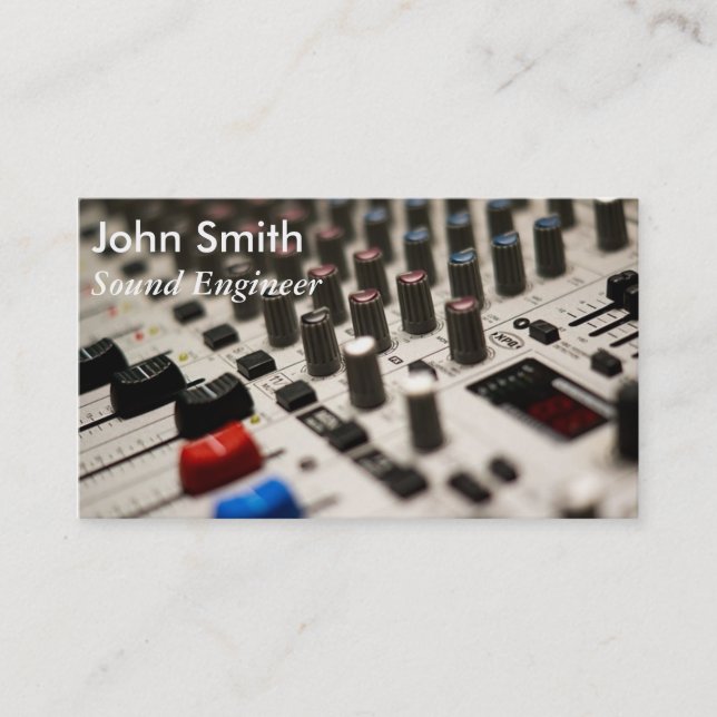 Sound Engineer freelance music producer stylish Business Card (Front)