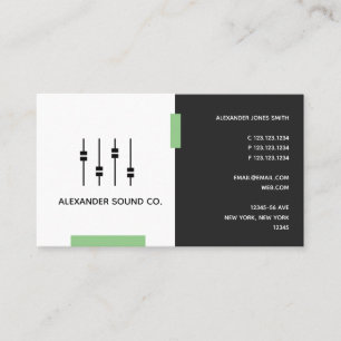 Sound Engineer, Green 2019 2020 Business Card