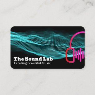 Sound Engineer   Music   Headphones  Business Card
