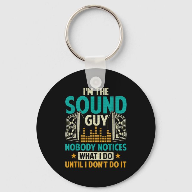 Sound Engineer Tech Husband Dad Funny Dj Disc Jock Key Ring (Front)