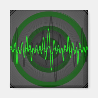 Sound Green Dark fridge magnet square