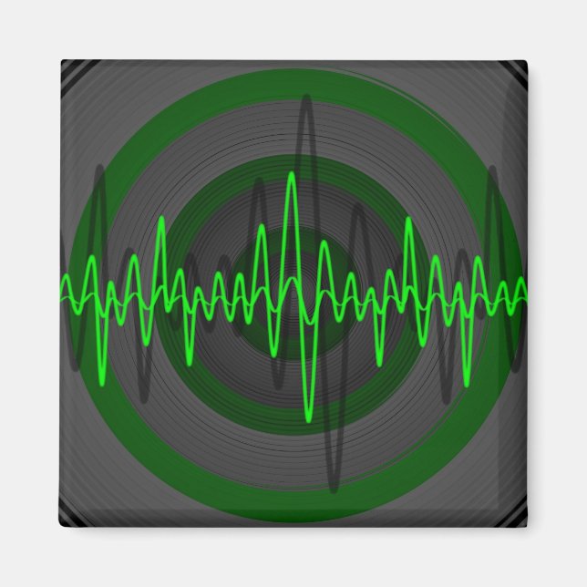 Sound Green Dark fridge magnet square (Front)
