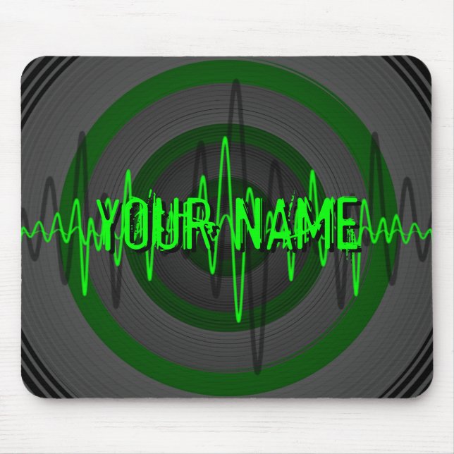 Sound Green Dark 'Name' mousepad (Front)