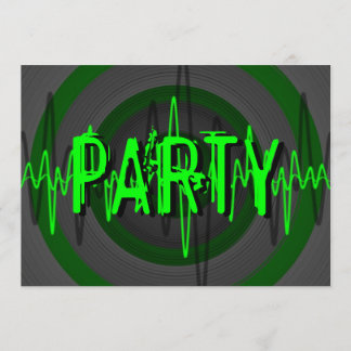 Sound Green Dark 'PARTY' invitation