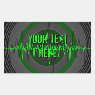 Sound Green Dark 'Your Text' sticker rectangle