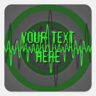 Sound Green Dark 'Your Text' sticker square