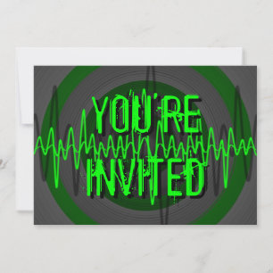 Sound Green Dark 'You're Invited' invitation