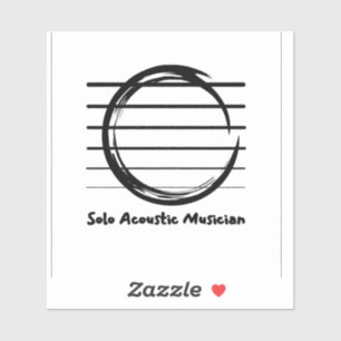 Sound Hole and Strings 4"x4" Sticker 