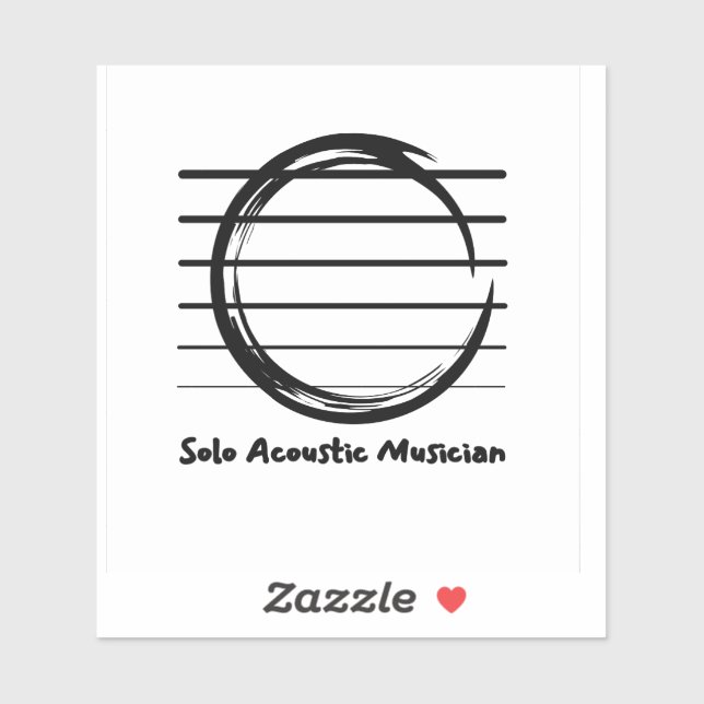 Sound Hole and Strings 4"x4" Sticker  (Sheet)