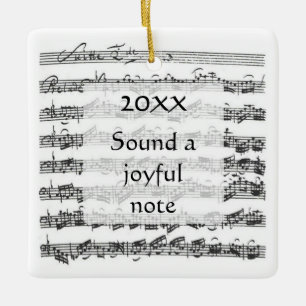 Sound Joyful Note Bach Suite Custom Text Ceramic Ornament