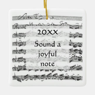 Sound Joyful Note Bach Suite Custom Text Ceramic Ornament