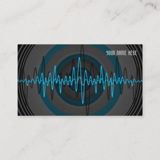 Sound Light Blue Dark business card template (Front)