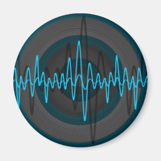 Sound Light Blue Dark fridge magnet round