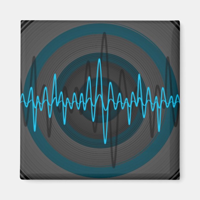 Sound Light Blue Dark fridge magnet square (Front)
