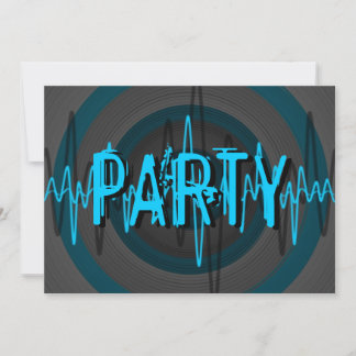 Sound Light Blue Dark 'PARTY' invitation