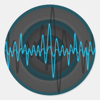 Sound Light Blue Dark sticker round