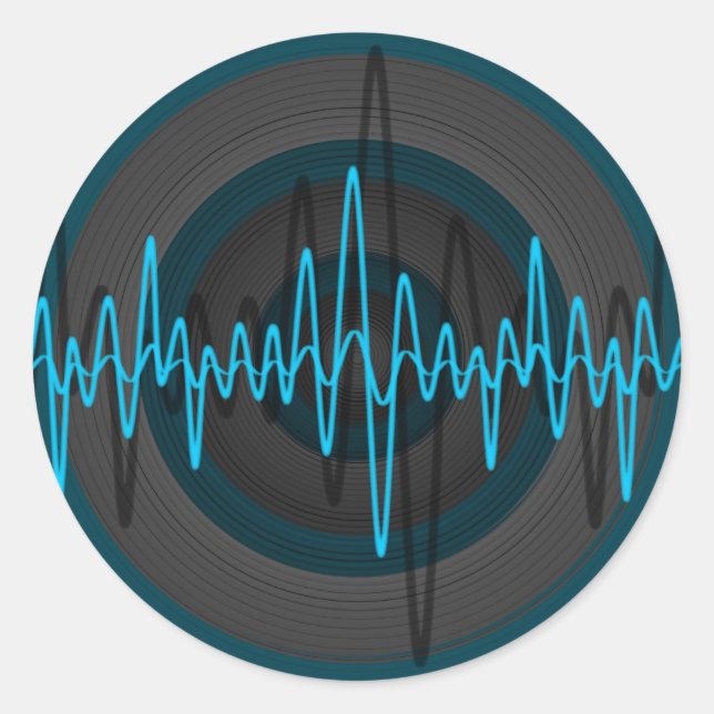 Sound Light Blue Dark sticker round (Front)