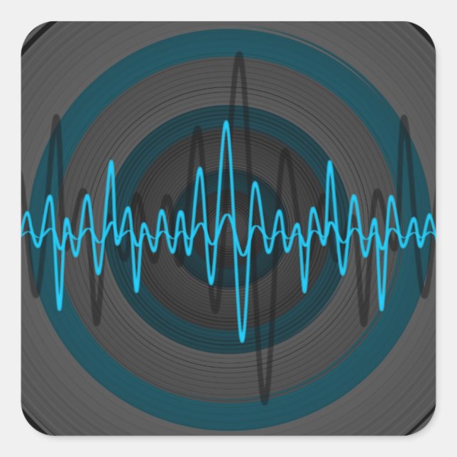 Sound Light Blue Dark sticker square (Front)