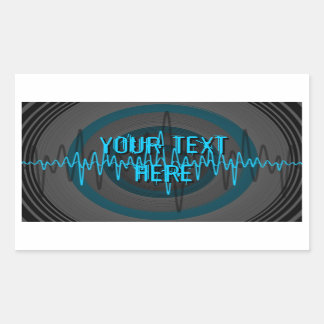 Sound Light Blue Dark 'Your Text' rectangle Rectangular Sticker