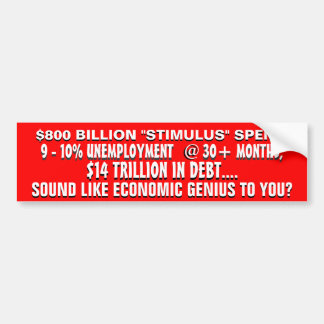 SOUND LIKE ECONOMIC GENIUS TO YOU?? BUMPER STICKER