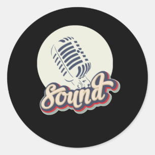 Sound Music Classic Round Sticker