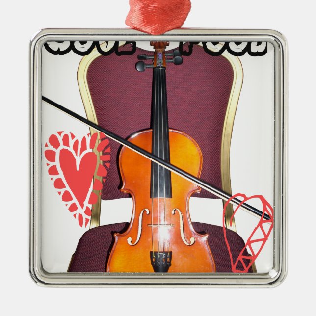 Sound of Violin  love hakuna matata valentine Metal Tree Decoration (Front)