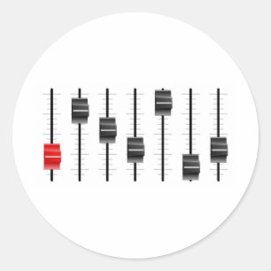 Sound or video control board Sliders or faders Classic Round Sticker