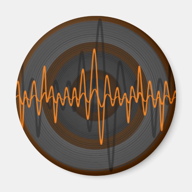 Sound Orange Dark fridge magnet round (Front)