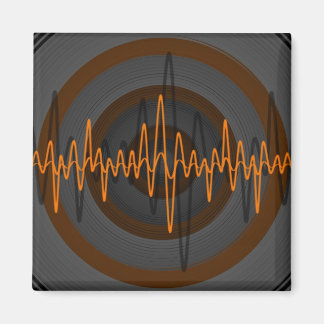 Sound Orange Dark fridge magnet square