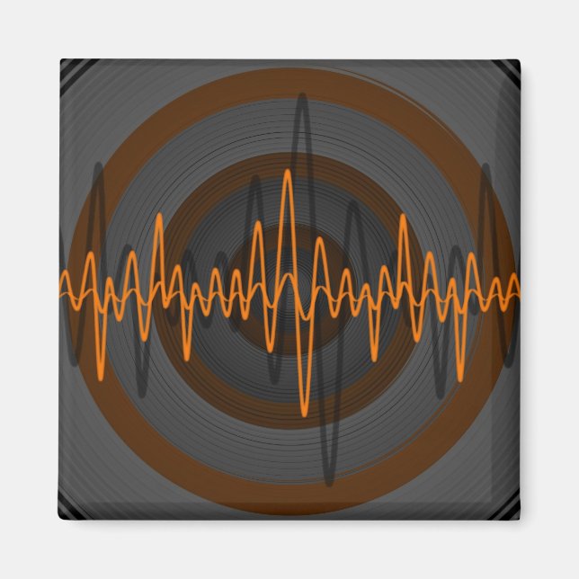 Sound Orange Dark fridge magnet square (Front)