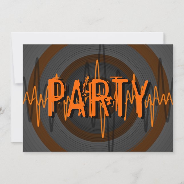 Sound Orange Dark 'PARTY' invitation (Front)