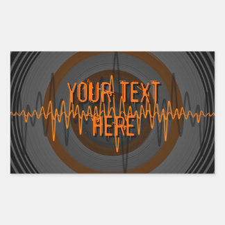 Sound Orange Dark 'Your Text' sticker rectangle