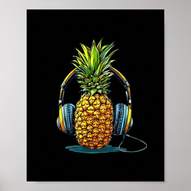 Sound Pineapple Costume For Headphones And Music L Poster (Front)