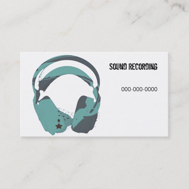 sound recording headphones business card (Front)