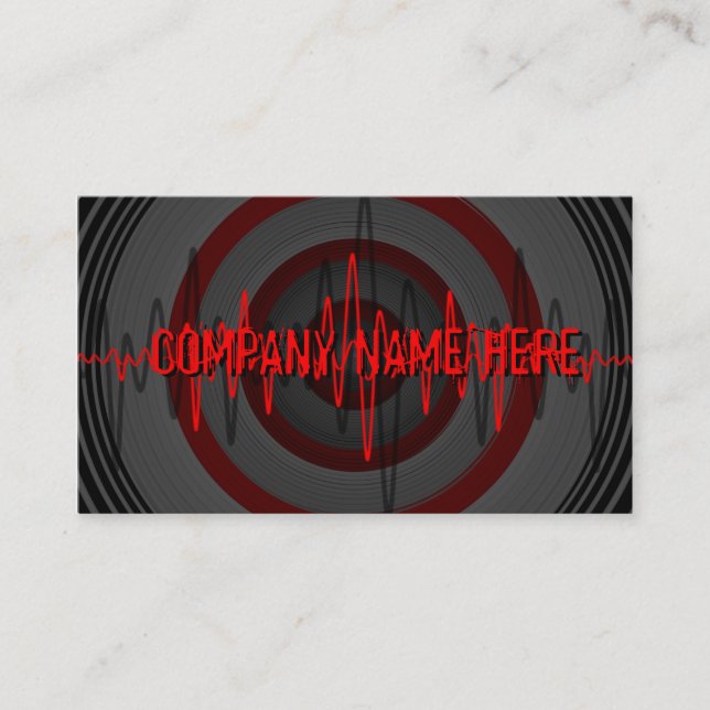 Sound Red Dark 'Company Name' business card (Front)