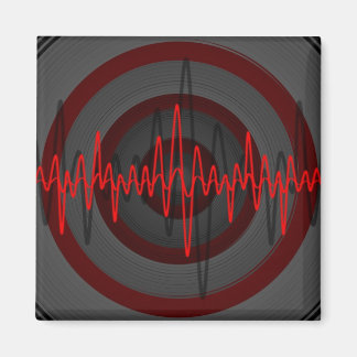 Sound Red Dark fridge magnet square
