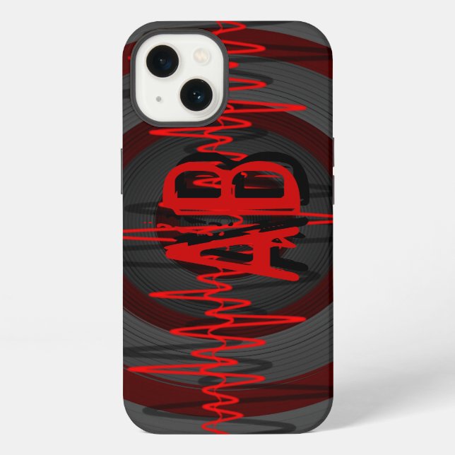 Sound Red Dark monogram iPhone case case (Back)