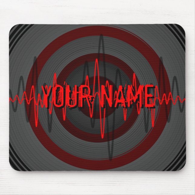 Sound Red Dark 'Name' mousepad (Front)