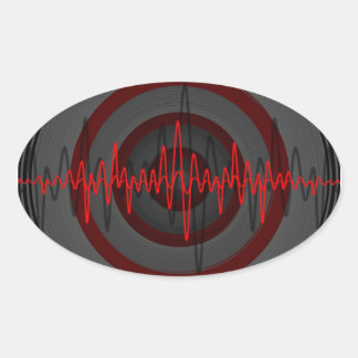 Sound Red Dark sticker oval