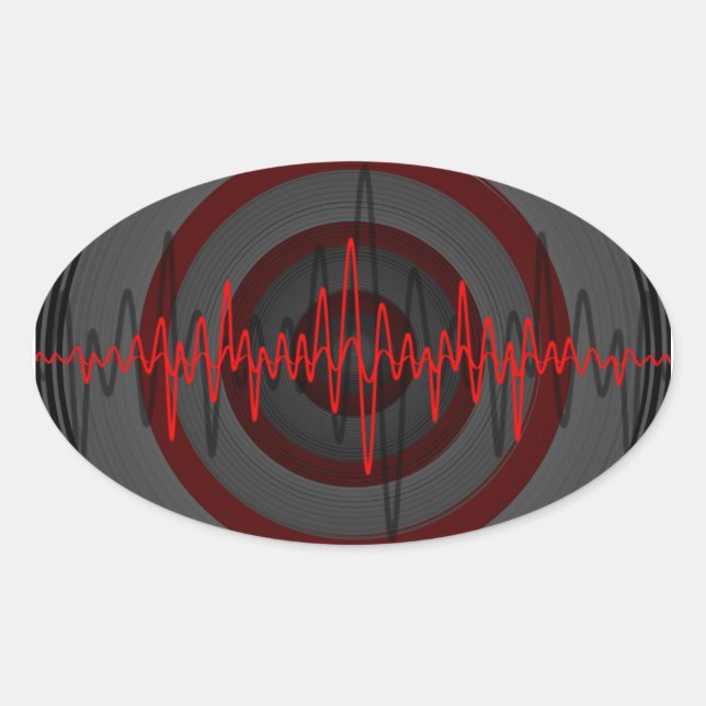 Sound Red Dark sticker oval (Front)