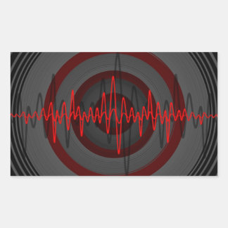 Sound Red Dark sticker rectangle