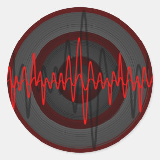 Sound Red Dark sticker round