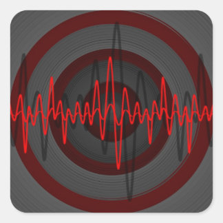 Sound Red Dark sticker square