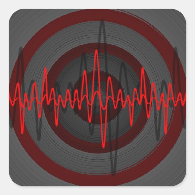 Sound Red Dark sticker square (Front)