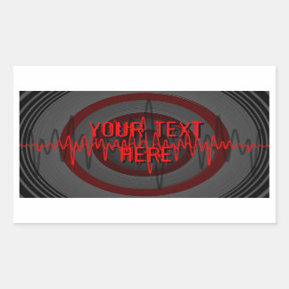 Sound Red Dark 'Your Text' sticker rectangle