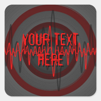 Sound Red Dark 'Your Text' sticker square
