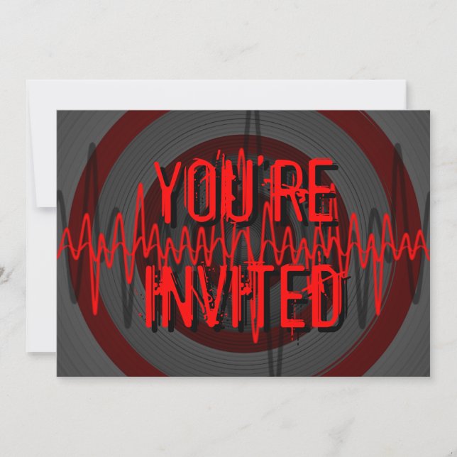 Sound Red Dark 'You're Invited' invitation (Front)