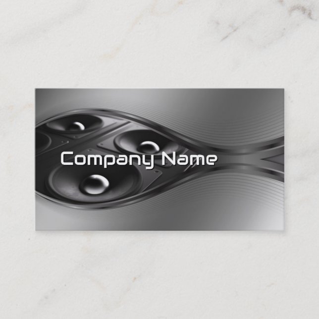 Sound Systems Grey Metal Gradient Business Card (Front)