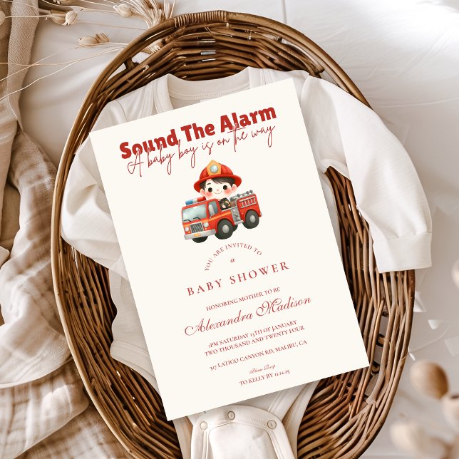 Sound The Alarm Baby Shower Invitation (Creator Uploaded)